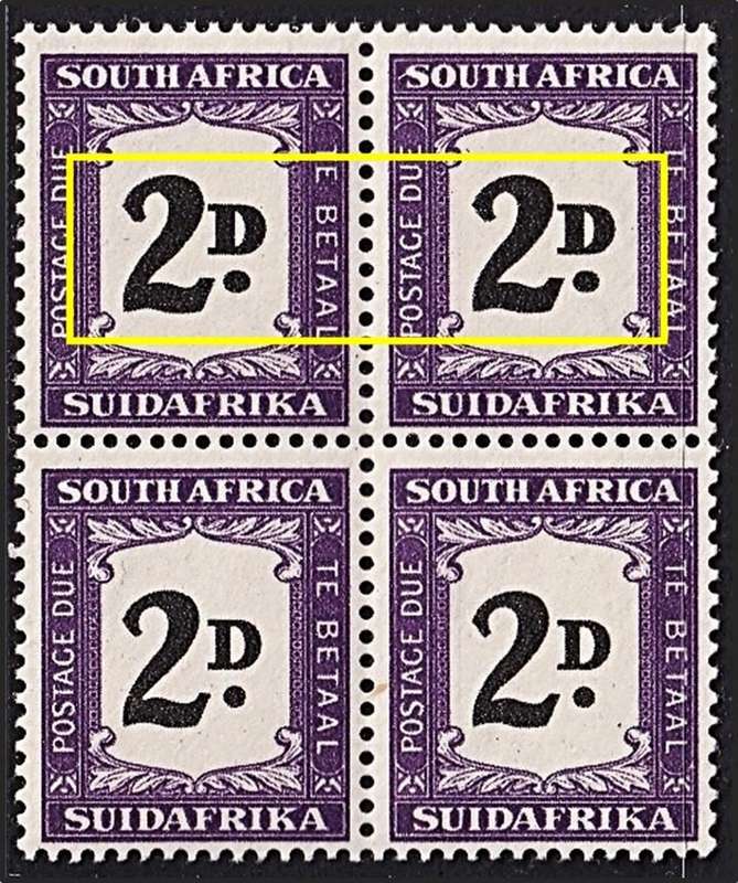 1949 Union 2d Postage Due  CC.35a UMM(**) - Thick "D" & Normal Pair  @ CV  R2,900+
