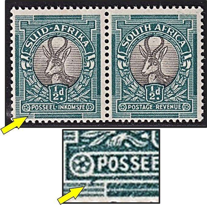 1950 Union ½d UMM(**) CC.113 Variety - Green Slash Bottom Left - Rare!