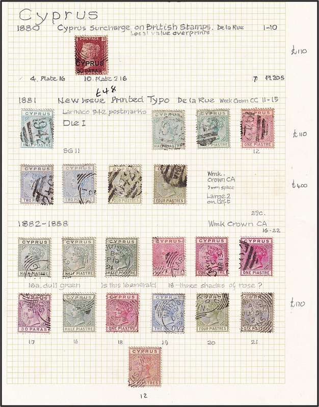 1880-1904 Cyprus - High Value Queen Victoria to KGV on Pages  @ CV  R21,300+