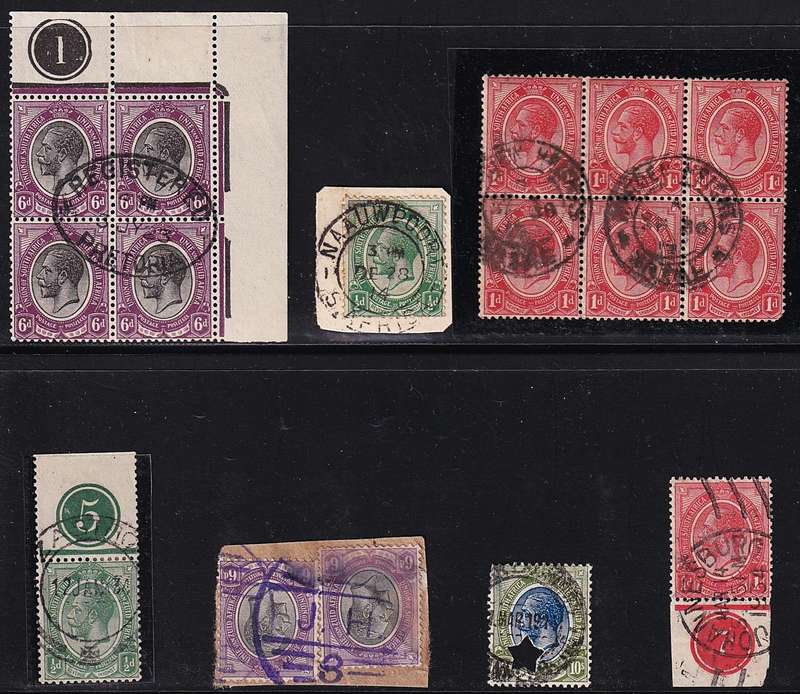 1913 Union King's Head Postmark & Blocks Selection - Some Scarce Cancels!