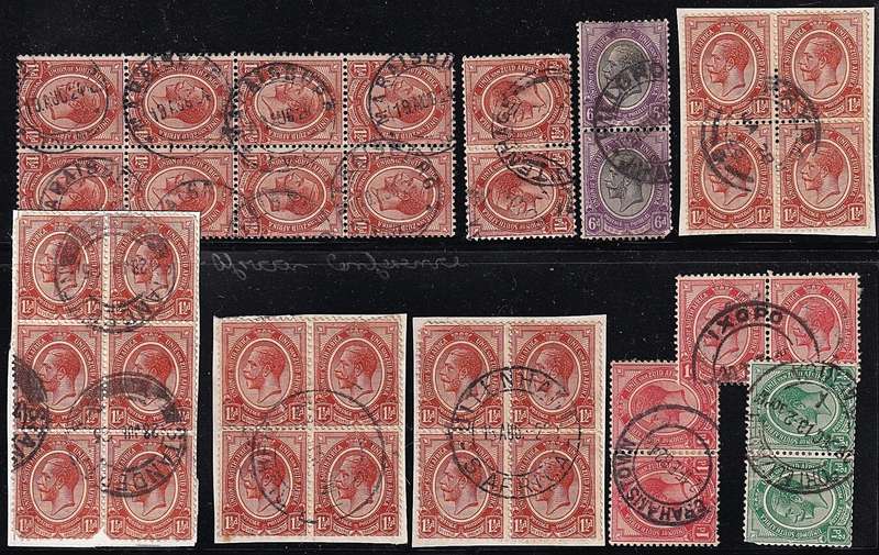 1913 Union King's Head Postmark & Blocks Selection - Some Scarce Cancels!
