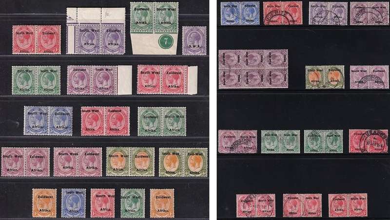 1923/4 SWA King's Head MM(*)/VFU Issues Unsorted & Var - Broken Letters, Small Stop etc