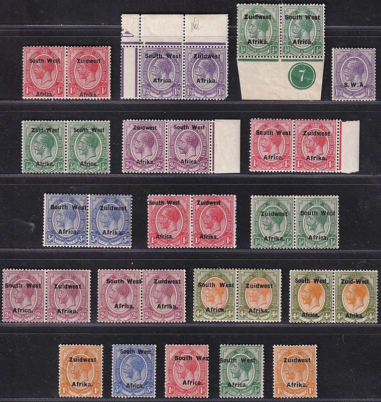 1923/4 SWA King's Head MM(*)/VFU Issues Unsorted & Var - Broken Letters, Small Stop etc