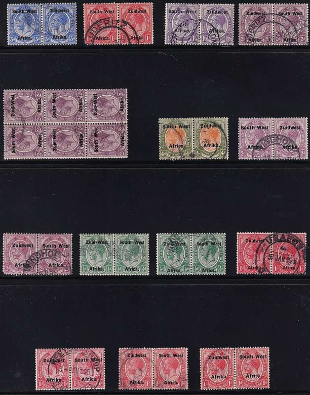 1923/4 SWA King's Head MM(*)/VFU Issues Unsorted & Var - Broken Letters, Small Stop etc