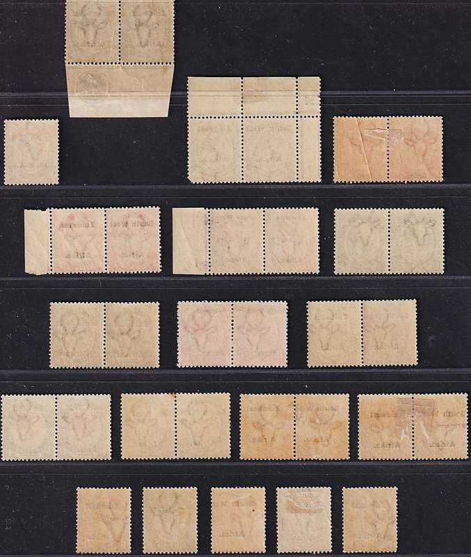 1923/4 SWA King's Head MM(*)/VFU Issues Unsorted & Var - Broken Letters, Small Stop etc