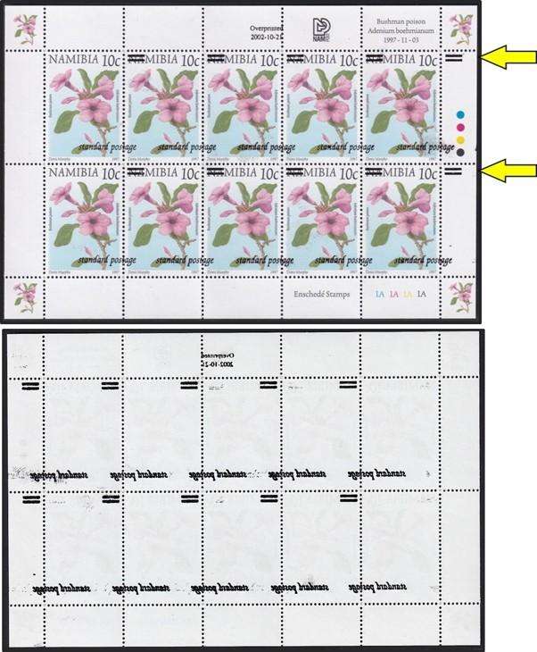 2002 Namibia SACC.414 UMM(**) Major Surcharge Shift & Offset on Back - RARE