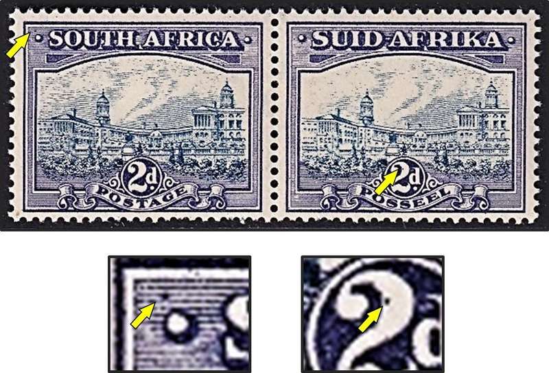 1938 Union 2d MM(*) CC.58 Varieties - Dot in "2" & Dot Top Left Corner - Nice Combo!