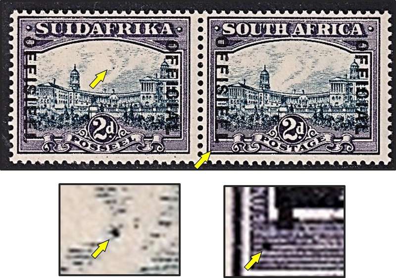 1930/47 Union 2d MM(*) Official CC.15b Var - Violet Dot Bottom Left & in Sky @ CV  R2,400+Var