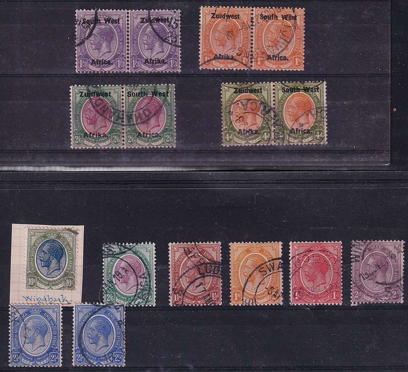 1923 SWA Forerunners, King's Head Pairs & Varieties Indicated on Piece  @ CV  R16,700+