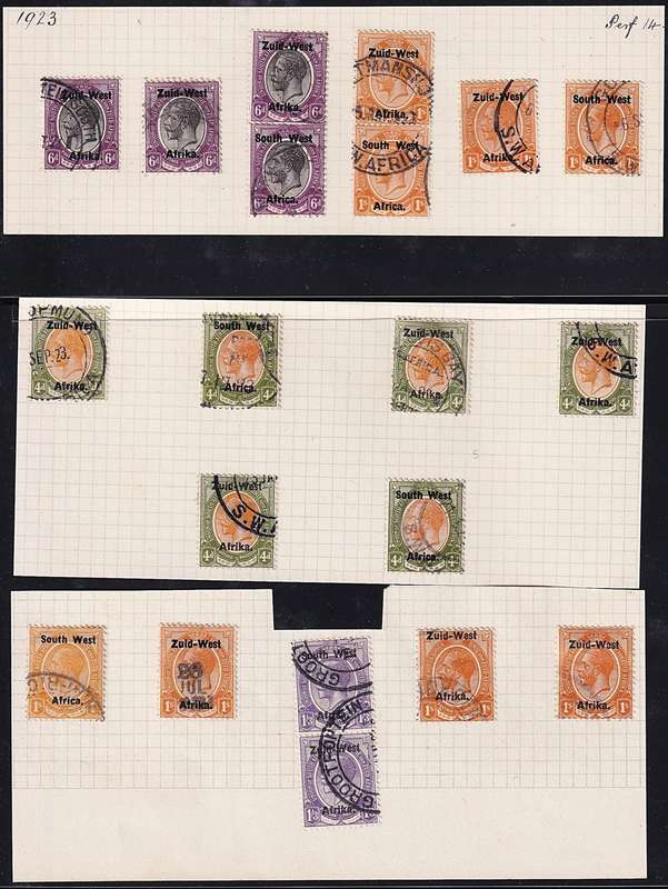 1923 SWA Forerunners, King's Head Pairs & Varieties Indicated on Piece  @ CV  R16,700+