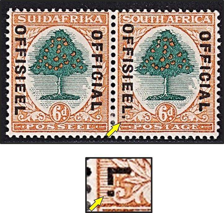1930 Union 6d MM(*) Official Variety (CC.16b) - Stop after OFFISIEEL @ R1,800