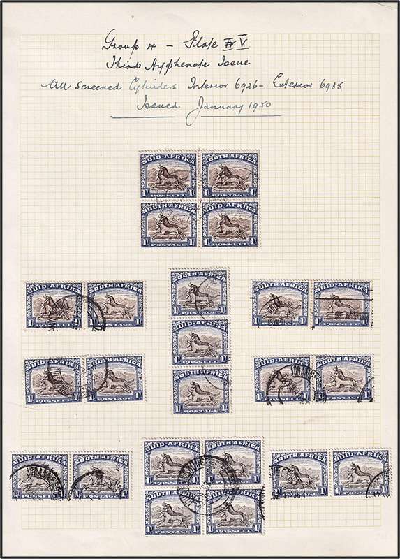 1933/48 Union 1/- to 10/- Study Lot on Pages - High CV Lot!