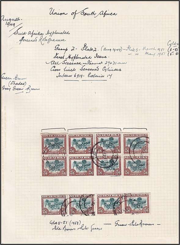 1933/48 Union 1/- to 10/- Study Lot on Pages - High CV Lot!