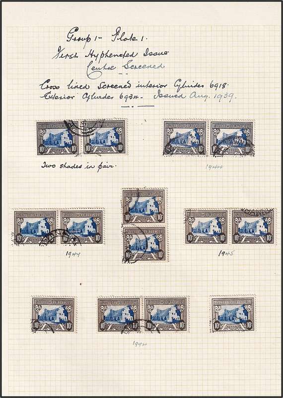 1933/48 Union 1/- to 10/- Study Lot on Pages - High CV Lot!