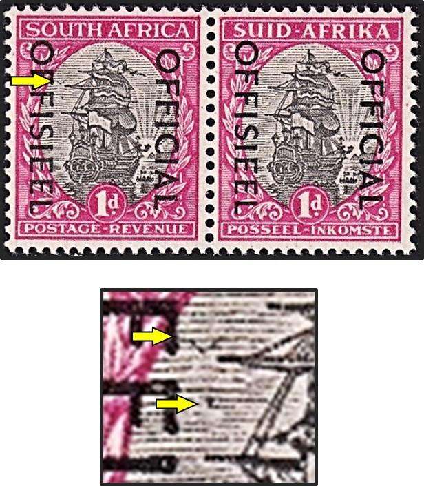 1950 Union 1d UMM(**) Official CC.42 with UHB Var - Bird in the Sky+
