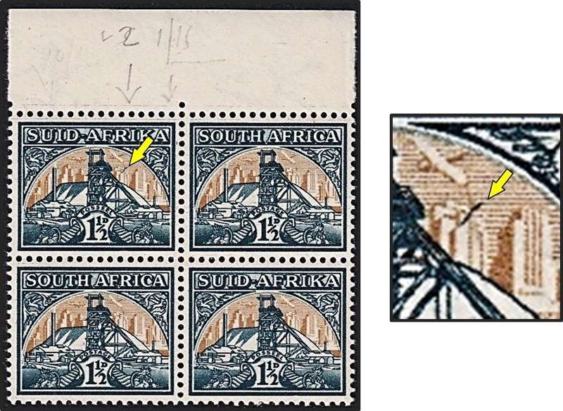 1941 Union 1½d UMM(**) UHB Var.2 - Green Slash Left of Head Gear