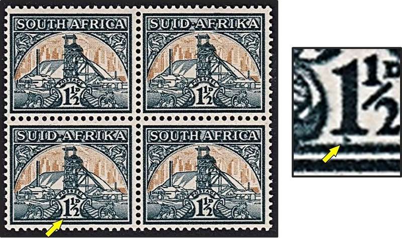 1941 Union 1½d MM(*) UHB Var.4 - Green Dot under Large "1"