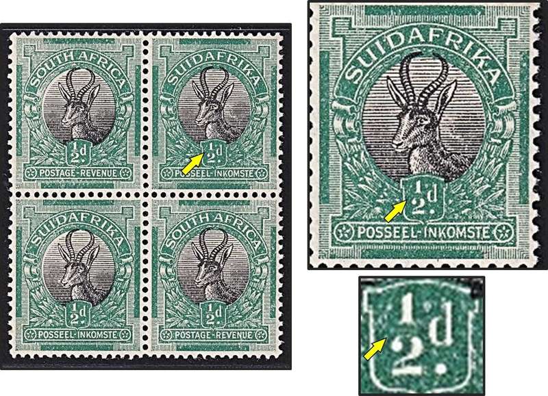 1926 Union ½d UMM(**)CC.29P Variety - Dry Print & Faint Fraction Bar