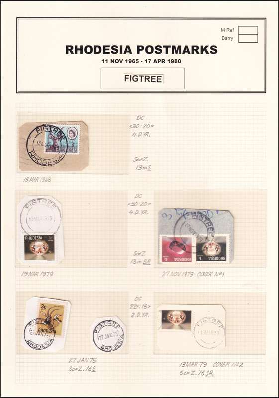 Rhodesia Postmarks Described - Enkeldoorn, Belmont, Figtree & Featherstone