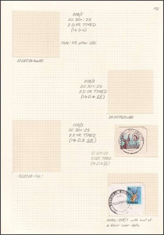 Rhodesia Postmarks Described - Enkeldoorn, Belmont, Figtree & Featherstone