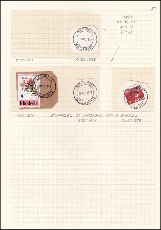 Rhodesia Postmarks Described - Enkeldoorn, Belmont, Figtree & Featherstone