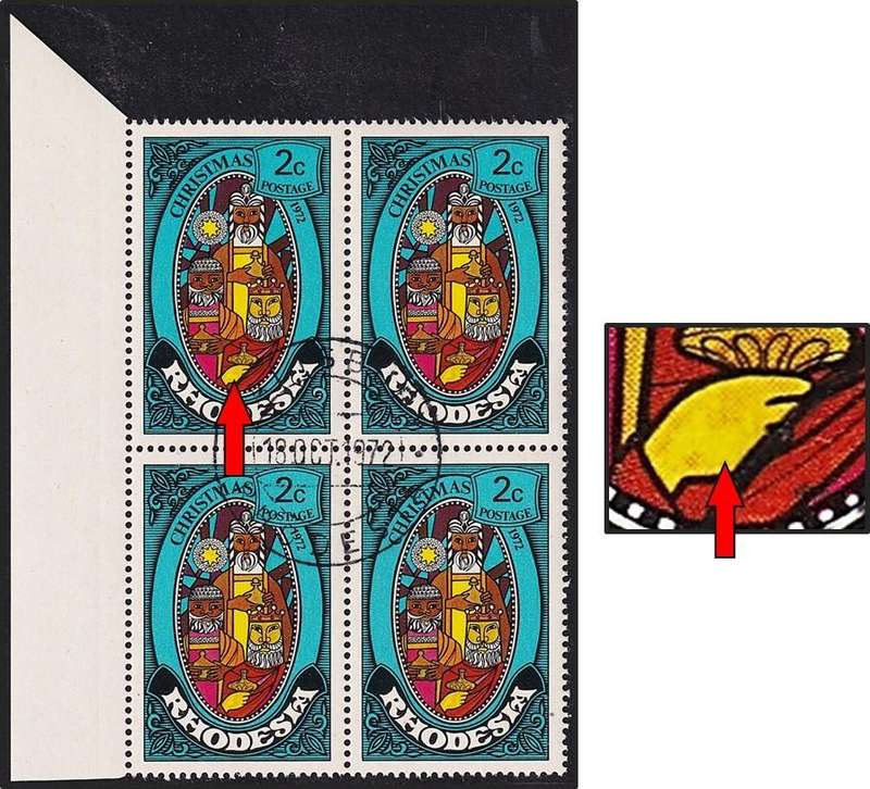 1972 Rhodesia 2c Used Listed RSC.124a Variety - Missing Shading on Hand