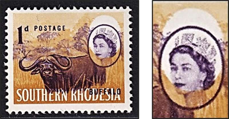 1964 Southern Rhodesia 1d MM(*) Variety - Prominent Colour Shift