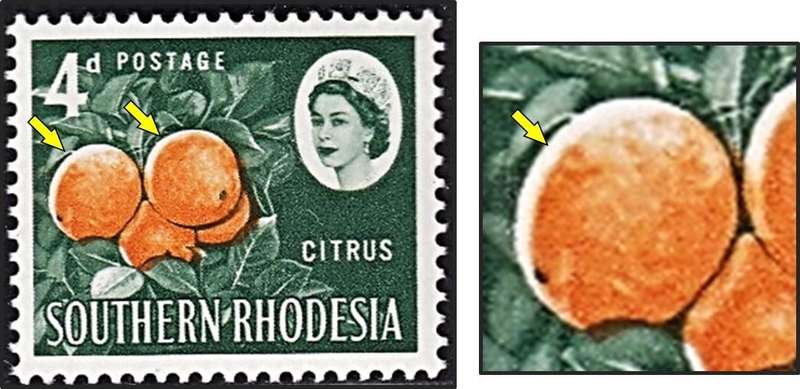 1964 Southern Rhodesia 4d MM(*) Variety - Orange Colour Shift to Bottom Right
