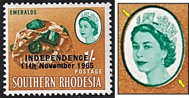 1965 Rhodesia 1/- UMM(**) Variety  - Background Colour Shift  - Scarce