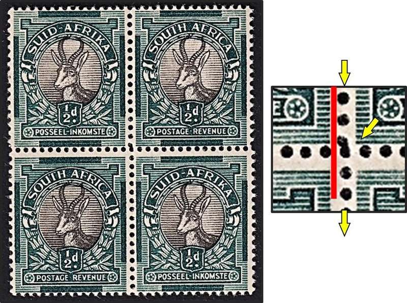 1936 Union  ½d UMM(**) Block Variety - Perforation Direction Change
