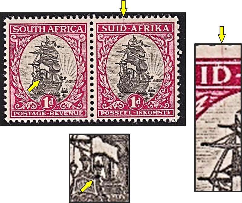 1934 Union 1d UMM(**) Variety - Black Blob at base of Lantern