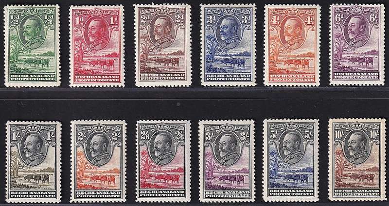1925 Bechuanaland Protectorate KGV MM(*) Set  CC.94/105  @ CV  R11,475
