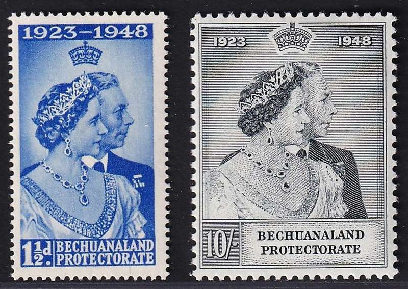 1948 Bechuanaland Protectorate Silver Wedding MM(*) Set  @ CV  (R1,005)