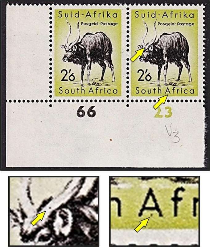 1959/61 Union 2/6 UMM(**) Corner CC.175 UHB Var.3 - Dot in Base of Horn & Below "A-Crossbar"