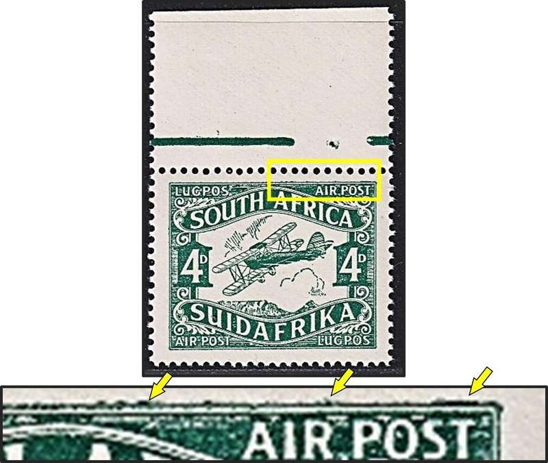 1929 Union 4d UMM(**) Airmail Variety - Top Frame Line Retouched