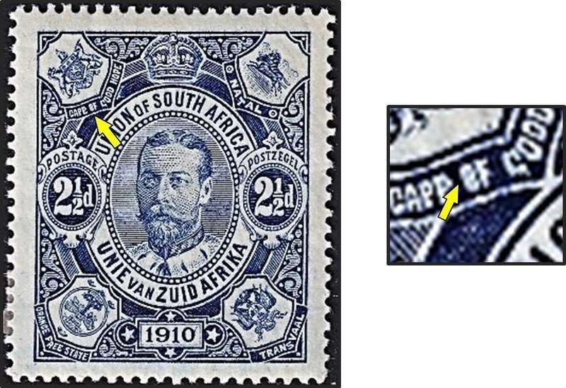 1910 Union 2½d MM(*) UHB Var.1 - "BF" instead of "OF"