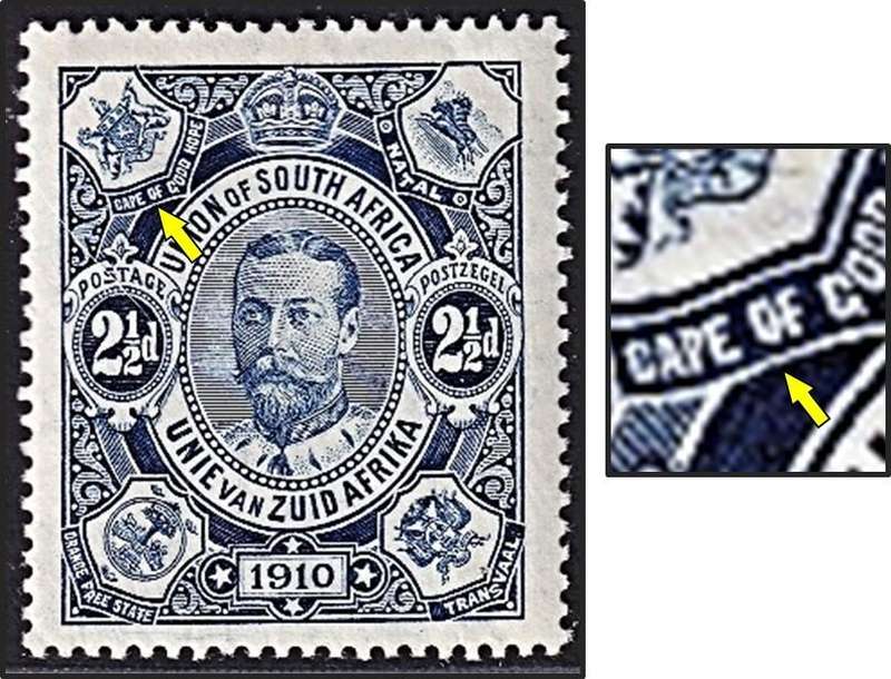 1910 Union 2½d MM(*) UHB Var.3 - "B" and "F" Joined