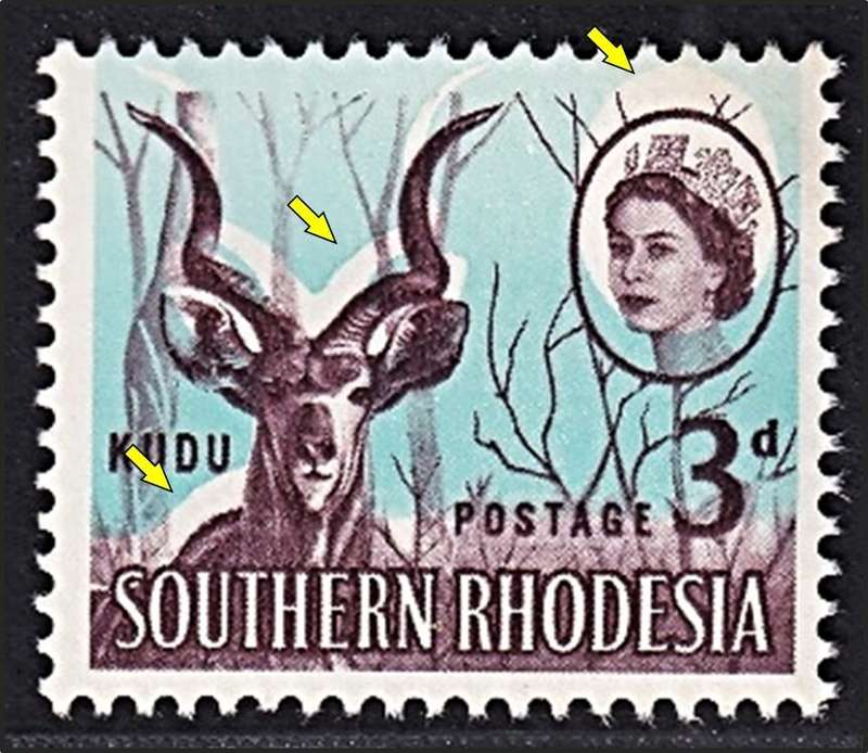 1964 Southern Rhodesia 3d UMM(**) Variety - Colour Shift with White "Shade" Showing to the Top