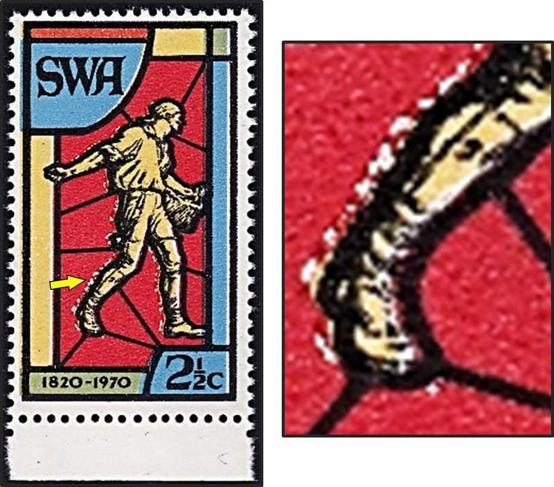 1970 SWA Bibilia UMM(**) Variety - Colour Shift with Poor Retouch Effort on Red - RARE!