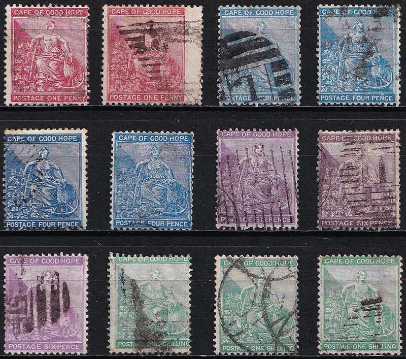 1864/77 CoGH CC.18/21b Used Set & Listed Shade Varieties  @ CV  R4,275