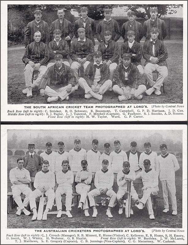 2 x Cricket Thematic Postcards Unused - SA & Australia at Lords