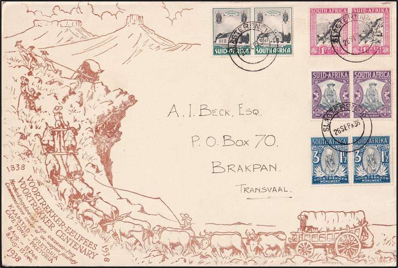 4 x Union Voortrekker Covers, Slagtersnek, Cape Town & 1949 Dated Cover