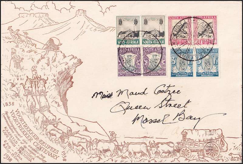 4 x Union Voortrekker Covers, Slagtersnek, Cape Town & 1949 Dated Cover