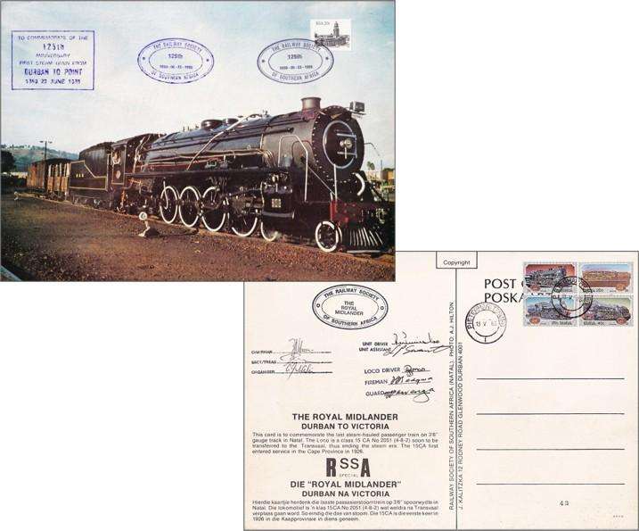 1983 RSA Special Card carried on the "Royal Midlander" - Signed by various parties