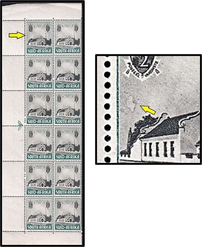 1933 Union ½d UMM(**) Left 2 Columns of Sheet - UHB Var.1 - Cross + Various Minor Flaws
