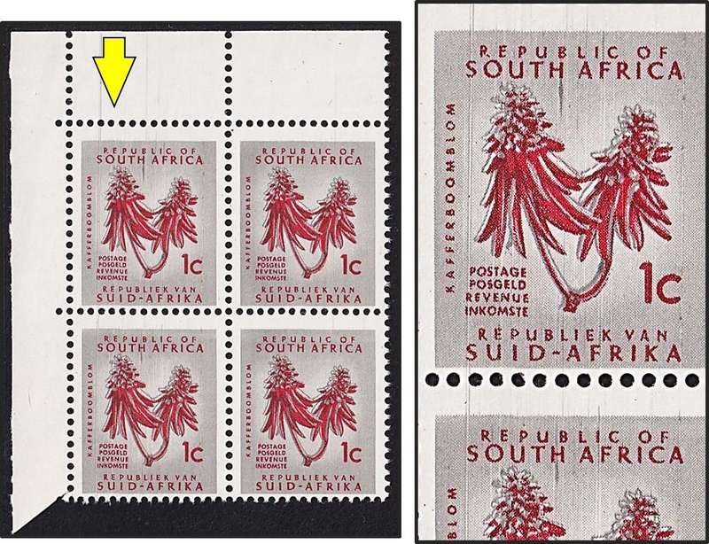 1961 RSA 1c UMM(**) Corner - Heavy DR Blade Flaws in 1st Row