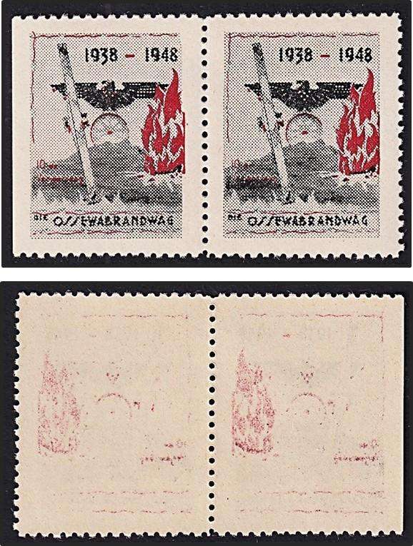 1938-1948 Union Cinderella "OSSEWA BRANDWAG" UMM(**) Pair with Transfer on Back