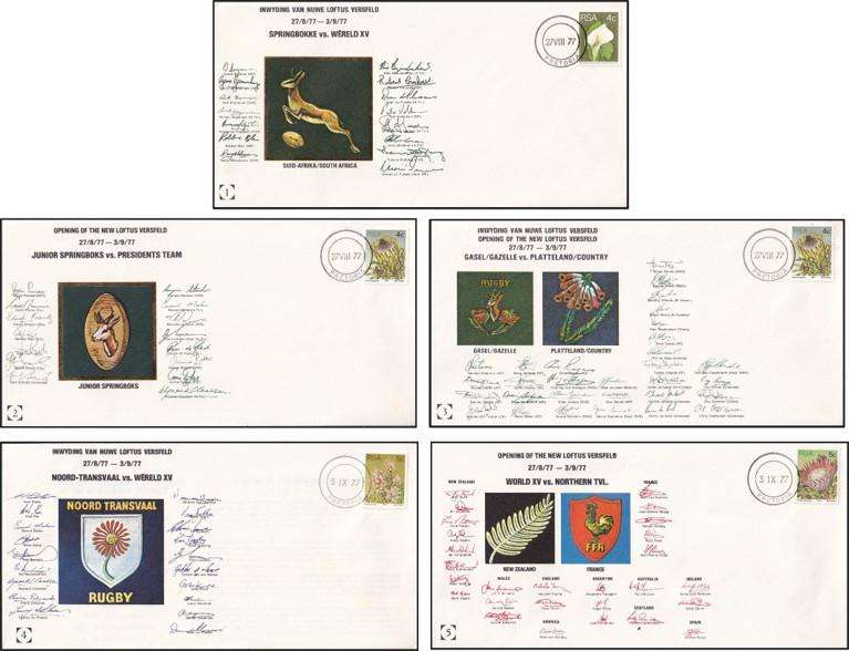 5 x 1977 RSA Rugby Covers No.1 to No.5 - Opening of the new Loftus Versveld