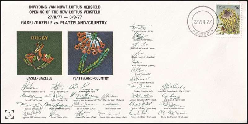 5 x 1977 RSA Rugby Covers No.1 to No.5 - Opening of the new Loftus Versveld