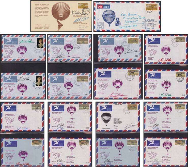 Various SIGNED 1976 RSA Baloon Flight Cover Collection